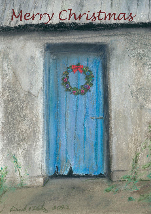 Christmas doors  -  A6 Greeting cards pack of 4 for €10.