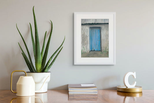 Distressed Blue Door