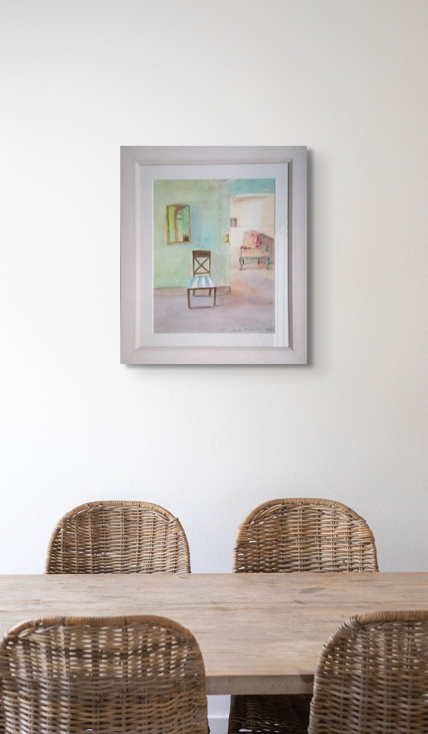 Chairs - Framed, watercolour on paper