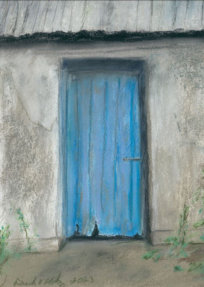 Distressed Blue Door