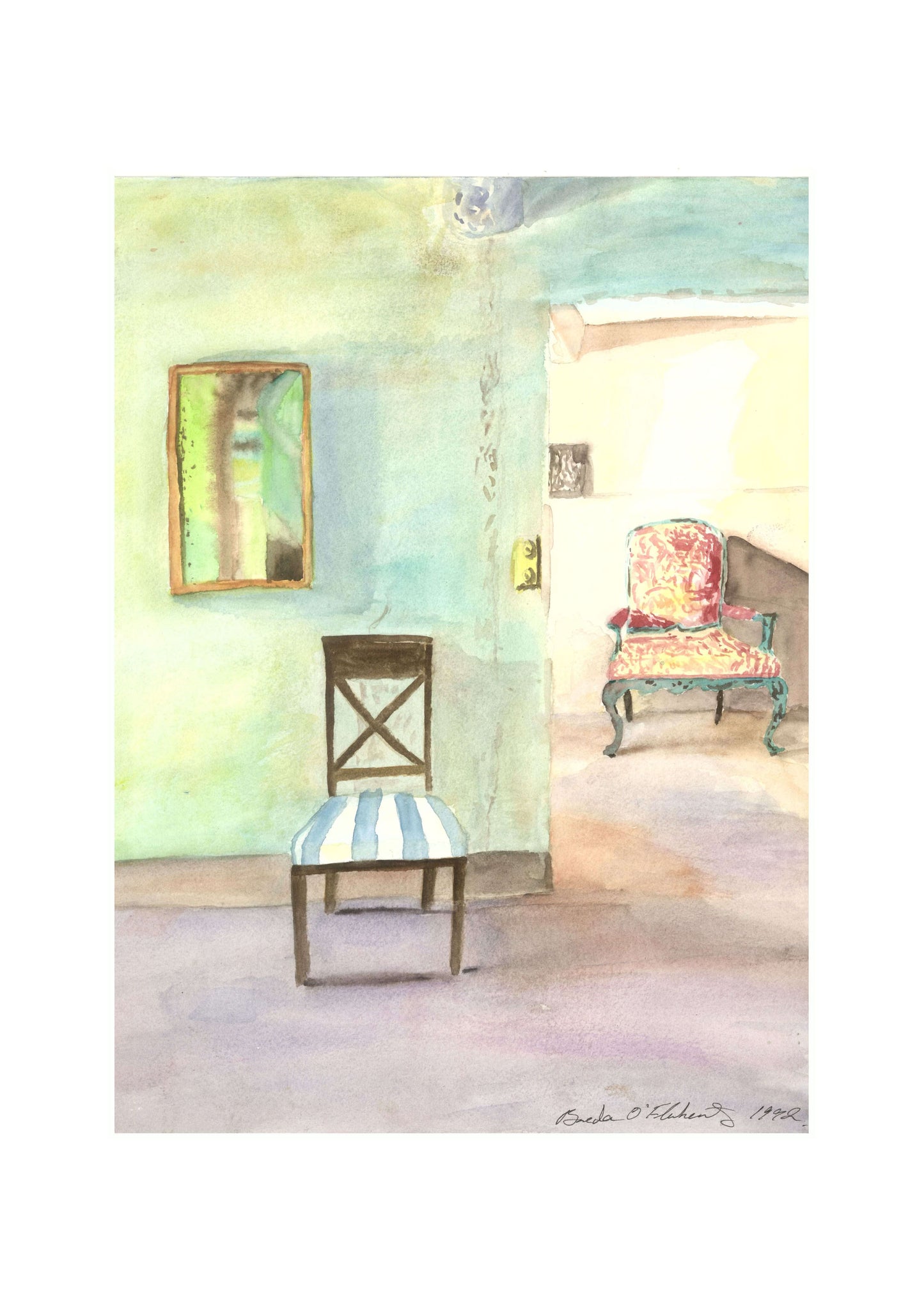 Chairs -  Framed, watercolour on paper