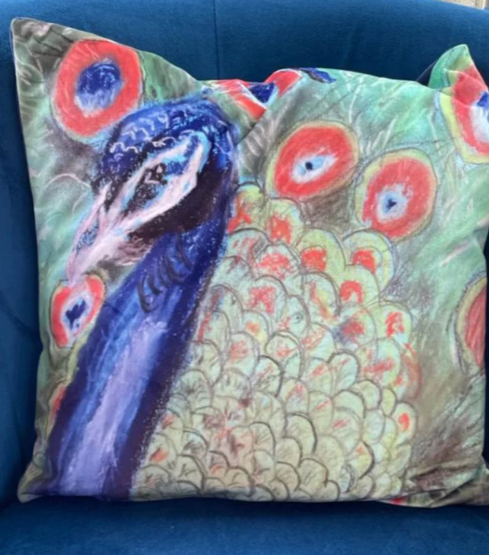 Peacock cushion