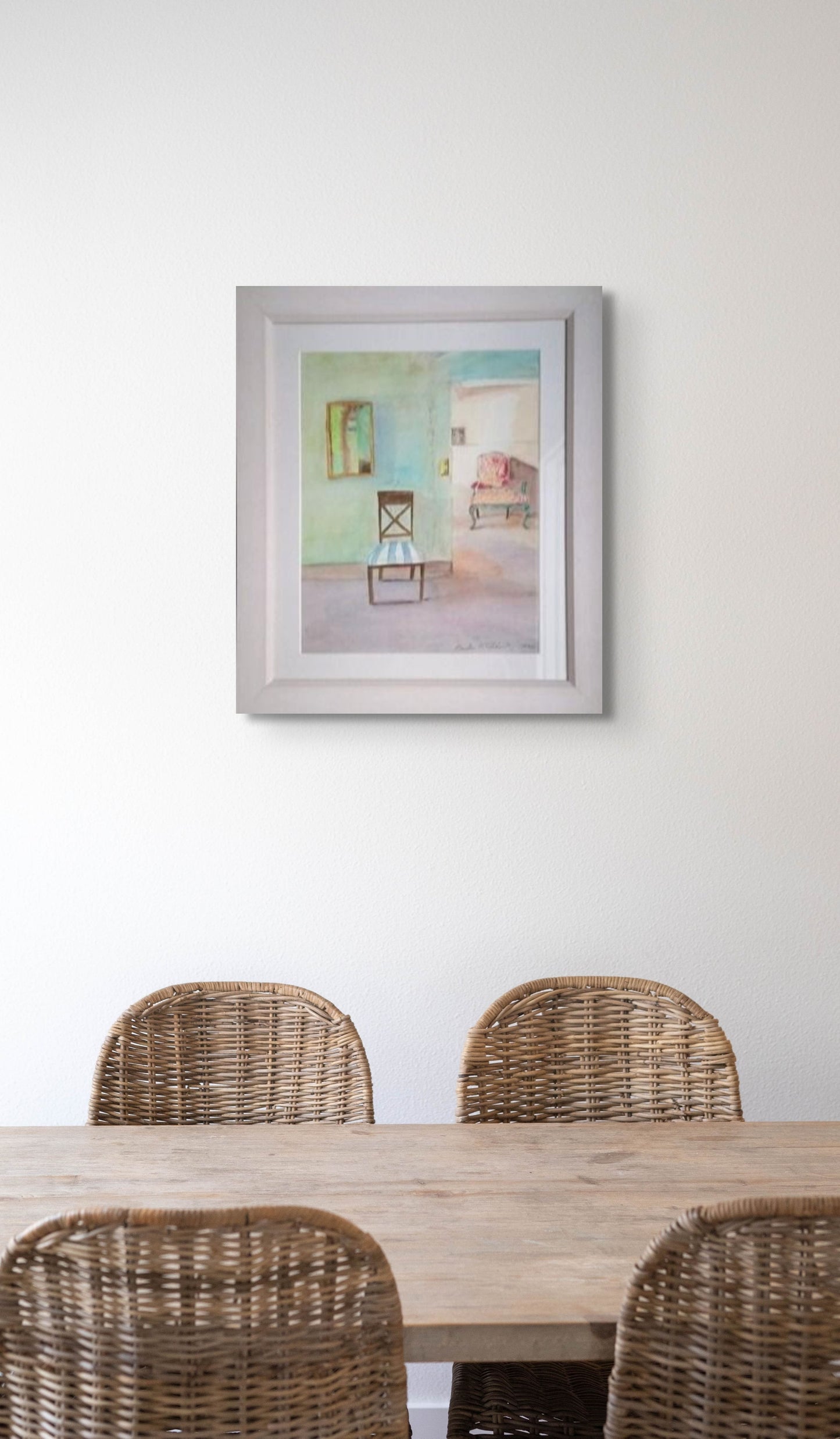 Chairs -  Framed, watercolour on paper