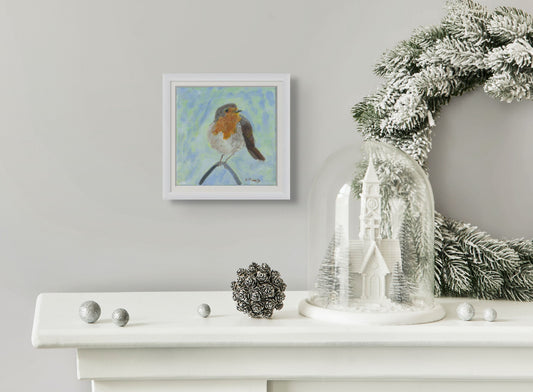 Wildlife art  WInter Robin